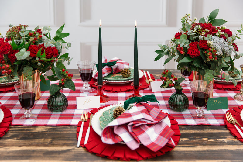 Red Plaid Tablescape in a Box - Table Runner