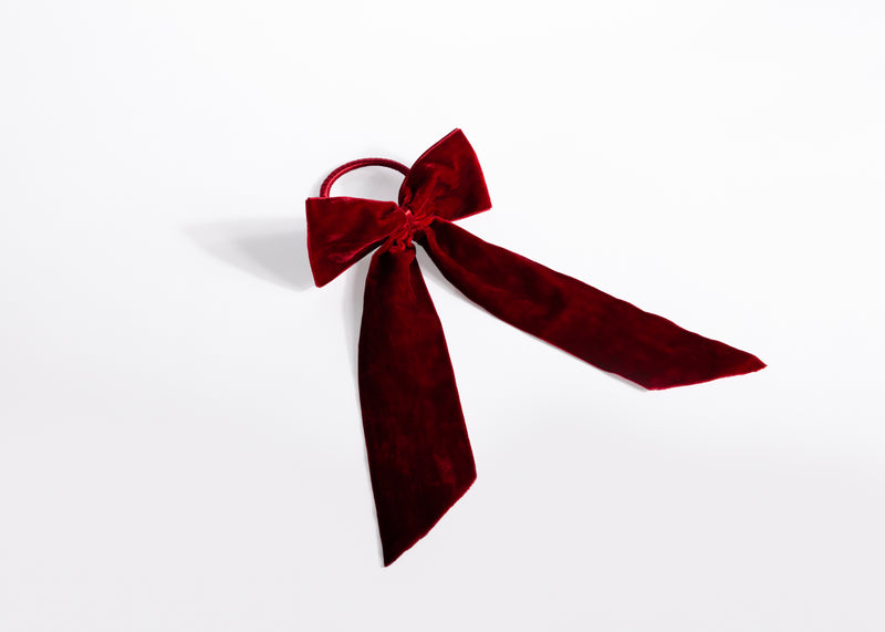 Burgundy Velvet Bow Napkin Ring (4)
