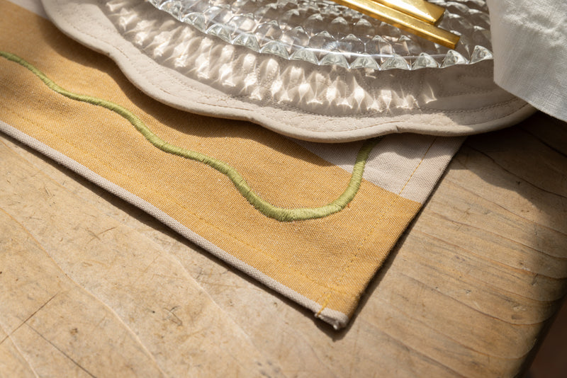 Irvin Nude Striped Table Runner