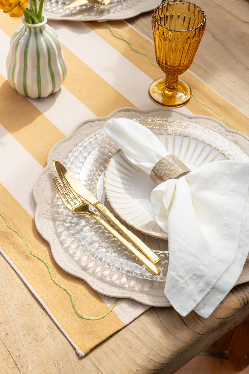 Irvin Nude Striped Table Runner