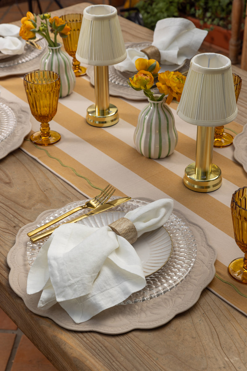 Irvin Nude Striped Table Runner