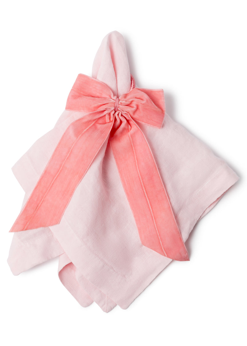 Pink Velvet Bow Napkin Ring (4)
