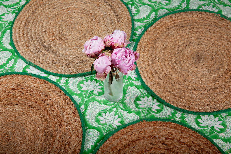 Jute Placemat with Green Border