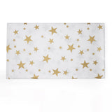 White Cotton Tablecloth with Gold Stars