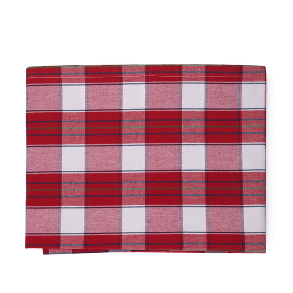 Red Plaid Cotton Table Runner
