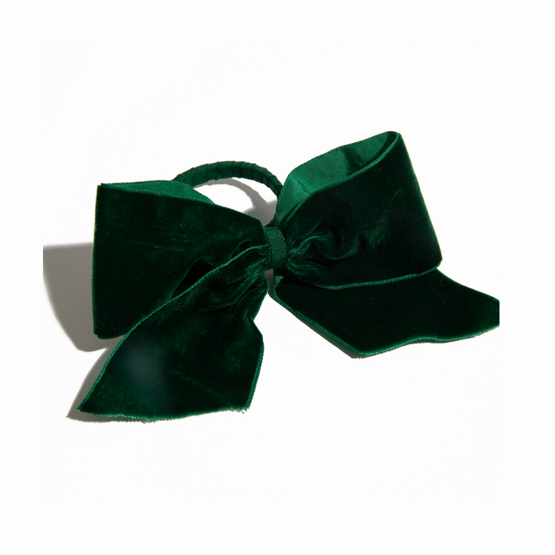 Forest Green Velvet Bow Napkin Ring (4)