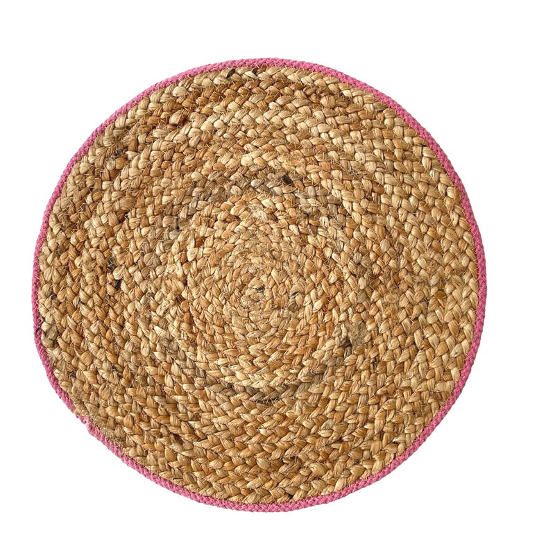 Jute Placemat with Pink Border