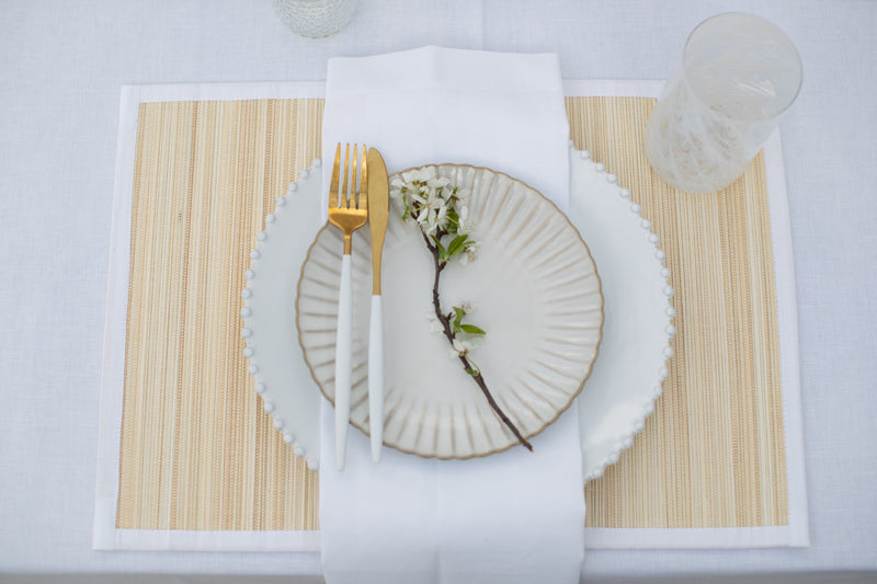 Bamboo Placemat with White Trim