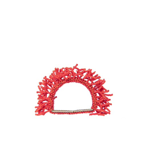 Red Coral beaded Napkin Ring (4)