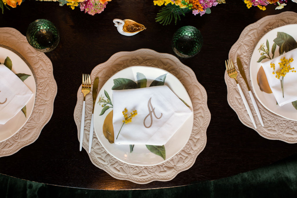 Monogrammed Napkin Set - Tablescape In A Box - Table Linen Ireland ...