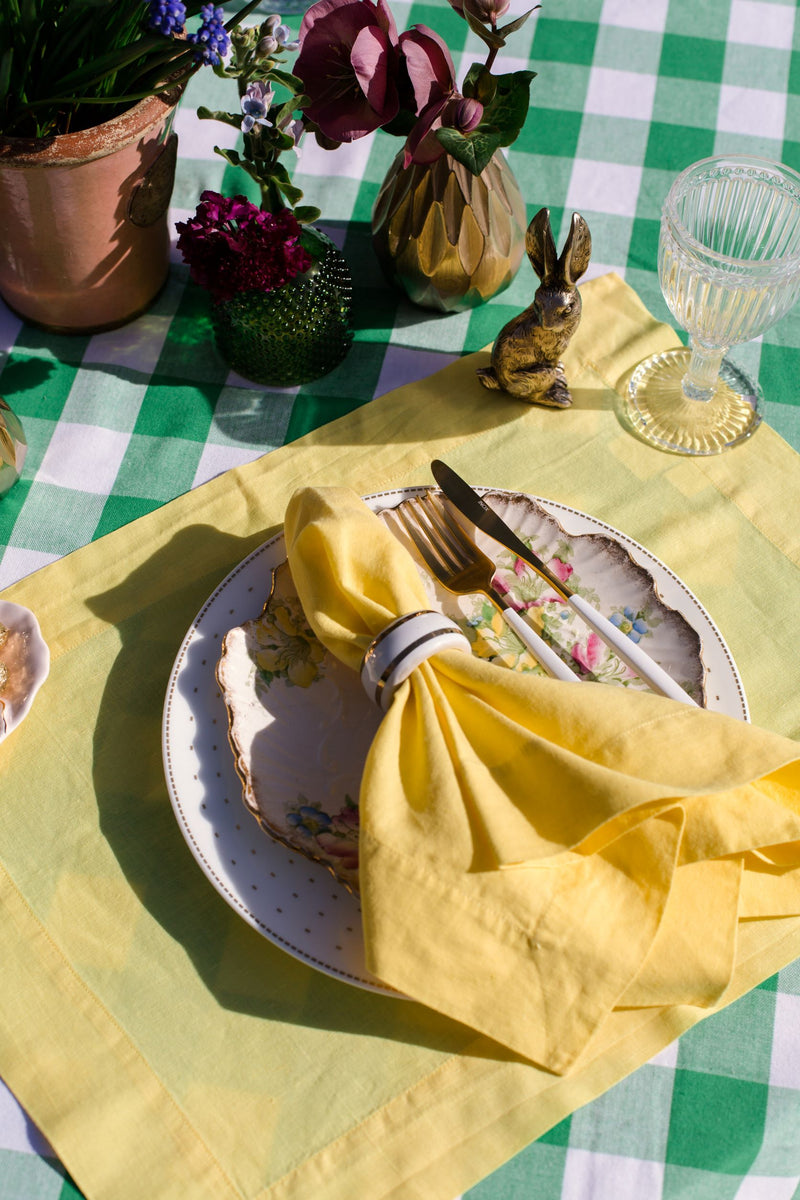 Green Check Tablecloth