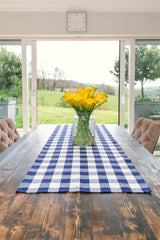 Navy Check Table Runner - Table Linen Ireland – The Designed Table