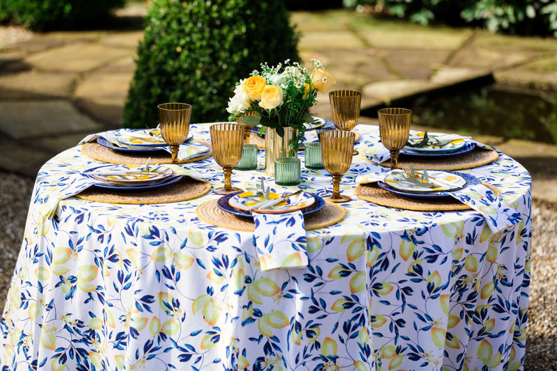Lemon Blossom Print Tablecloth