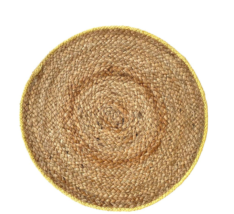 Jute Placemat with Yellow Border